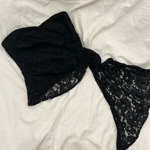 Tube top lace black mare Anthropologie